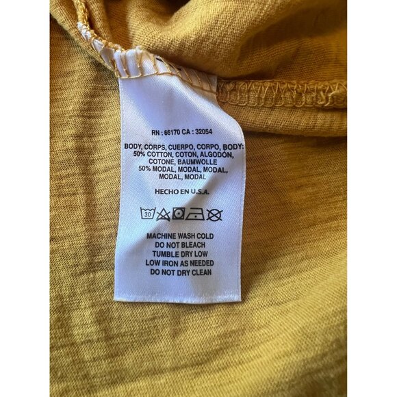 t.la Mustard Yellow Flutter Sleeve T-shirt Size XS Made in USA - Picture 5 of 8